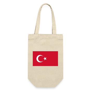 Türkei Flagge Turk Bayrak - Geschenkbeutel für Flaschen - Natur - Vorne