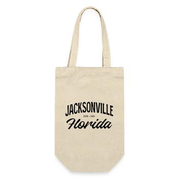 Jacksonville Florida USA Gründungsjahr Design - Geschenkbeutel für Flaschen - Natur - Vorne