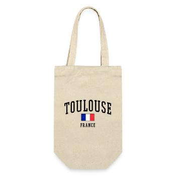 Toulouse Frankreich Flagge - Geschenkbeutel für Flaschen - Natur - Vorne