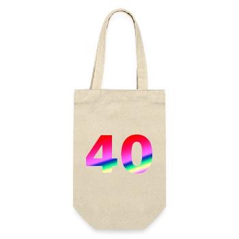 geburtstagsgeschenk, 40 Pinktöne - Geschenkbeutel für Flaschen - Natur - Vorne