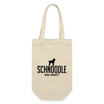Schnoodle was sonst Hundespruch Hunde Hund - Geschenkbeutel für Flaschen - Natur - Vorne
