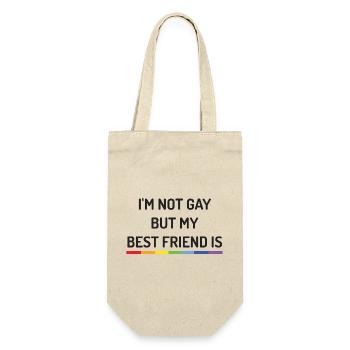 Pride Month - I'm Not Gay But My Best Friend is - Gift Bag for Bottles - nature - Front