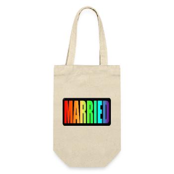RAINBOW - MARRIED LGBTQ - WEDDING PRIDE - Gift Bag for Bottles - nature - Front