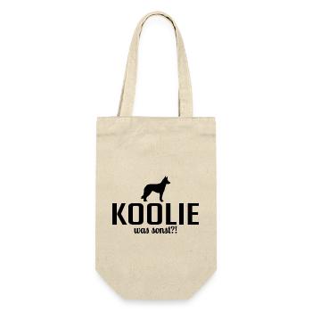 Koolie was sonst Hunde Spruch Hund Wilsigns - Geschenkbeutel für Flaschen - Natur - Vorne