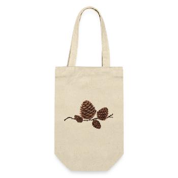 Wunderschöne Lärchenzapfen auf einem Zweig - Geschenkbeutel für Flaschen - Natur - Vorne