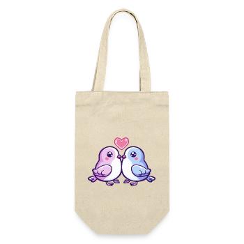 Pigeon Couple In Love Bird Peace Valentine's Day - Gift Bag for Bottles - nature - Front