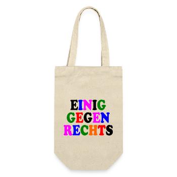 Einig gegen rechts - Geschenkbeutel für Flaschen - Natur - Vorne