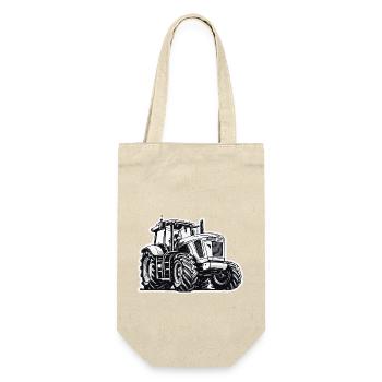 Traktor / Landwirtschaft / Bauer / Feldarbeit - Geschenkbeutel für Flaschen - Natur - Vorne
