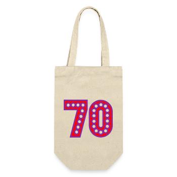 70. 70 ANS. 70e ANNIVERSAIRE. ANNIVERSAIRE 70 ANS. - Sac à bouteille - nature - Devant