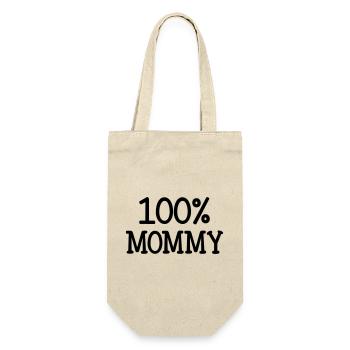 100% Mom - Mother's Day - Gift Bag for Bottles - nature - Front
