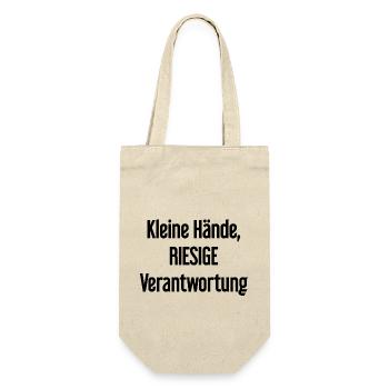 Small Hands, Huge Responsibility Parent Saying - Gift Bag for Bottles - nature - Front