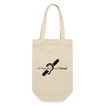Ich kann dich nicht hören. Limited hearing. - Gift Bag for Bottles - nature - Front
