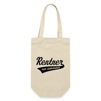 Rentner Auf Lebenszeit (Rente / Ruhestand / Black) - Geschenkbeutel für Flaschen - Natur - Vorne