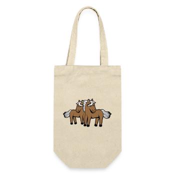 2 Horses Man Woman Lovers Friends Love Team - Gift Bag for Bottles - nature - Front