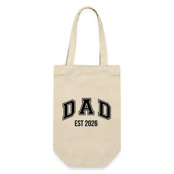Dad 26 Vater Baby Papa 2026 Vatertag - Geschenkbeutel für Flaschen - Natur - Vorne