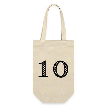 10. 10 YEARS. 10th ANNIVERSARY. 10 YEAR ANNIVERSARY. - Gift Bag for Bottles - nature - Front