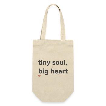Typographie de Tiny Soul Big Heart - Sac à bouteille - nature - Devant