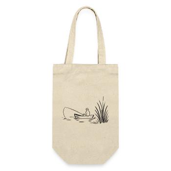 Angler in boat at the lake - Gift Bag for Bottles - nature - Front