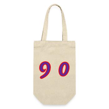 90. 90 ANS. 90e ANNIVERSAIRE. ANNIVERSAIRE 90 ANS. - Sac à bouteille - nature - Devant