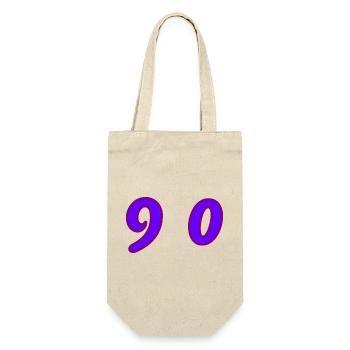 90. 90 ANS. 90e ANNIVERSAIRE. ANNIVERSAIRE 90 ANS. - Sac à bouteille - nature - Devant
