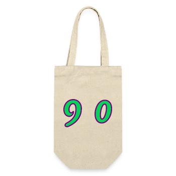 90. 90 ANS. 90e ANNIVERSAIRE. ANNIVERSAIRE 90 ANS. - Sac à bouteille - nature - Devant