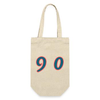 90. 90 JAHRE. 90-JÄHRIGES JUBILÄUM. 90-JÄHRIGES JUBILÄUM. - Geschenkbeutel für Flaschen - Natur - Vorne