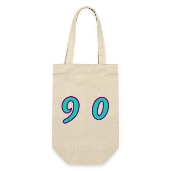 90. 90 ANS. 90e ANNIVERSAIRE. ANNIVERSAIRE 90 ANS. - Sac à bouteille - nature - Devant
