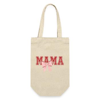 Mama Bow – Classic Mama Typo Design - Gift Bag for Bottles - nature - Front
