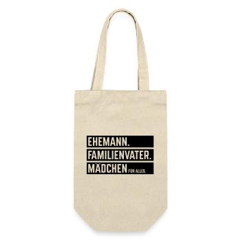 Husband Family Man Girl For Everything, Beam B - Gift Bag for Bottles - nature - Front