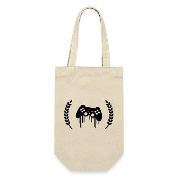 gaming kontroller kranz wappen - Geschenkbeutel für Flaschen - Natur - Vorne