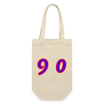 90. 90 ANS. 90e ANNIVERSAIRE. ANNIVERSAIRE 90 ANS. - Sac à bouteille - nature - Devant