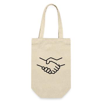 Handshake Hands Teamwork - Gift Bag for Bottles - nature - Front