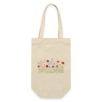Wildflowers meadow with natural watercolor flowers - Gift Bag for Bottles - nature - Front