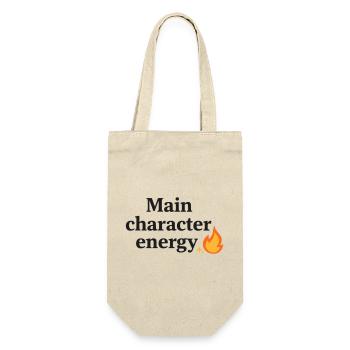 Main Character Energy mit Flamme - Geschenkbeutel für Flaschen - Natur - Vorne