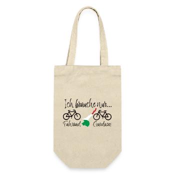Gardasee mit Fahrrad - Geschenkbeutel für Flaschen - Natur - Vorne