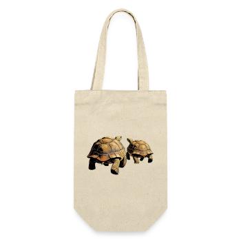 Duo Schildkröten im Abendlicht - Geschenkbeutel für Flaschen - Natur - Vorne