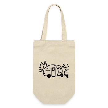 Caravan Camping Camper Motorhome Holiday - Gift Bag for Bottles - nature - Front