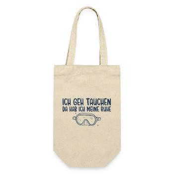 Tauchen Da Hab Ich Meine Ruhe - Geschenkbeutel für Flaschen - Natur - Vorne