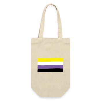 Non-binäre Flagge: Stolz und Identität - Geschenkbeutel für Flaschen - Natur - Vorne