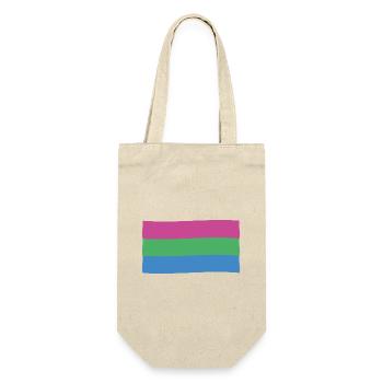 Polysexuelle Flagge: Stolz und Vielfalt - Geschenkbeutel für Flaschen - Natur - Vorne