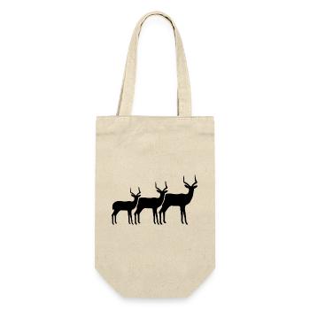 Antilopen Familie Silhouette   - Geschenkbeutel für Flaschen - Natur - Vorne