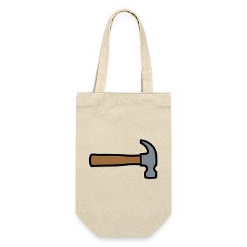 Zimmermannshammer Werkzeug Icon - Geschenkbeutel für Flaschen - Natur - Vorne