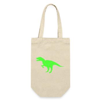 Neon-T-Rex Silhouette - Geschenkbeutel für Flaschen - Natur - Vorne