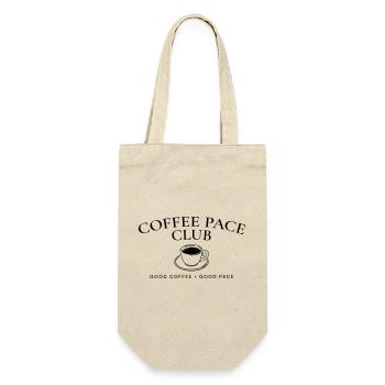Coffee Pace Club – Lauf- und Kaffee-Lebensstil - Geschenkbeutel für Flaschen - Natur - Vorne