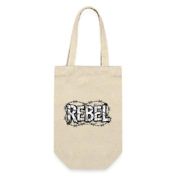 Rebellen-Stacheldrahttypografie - Geschenkbeutel für Flaschen - Natur - Vorne