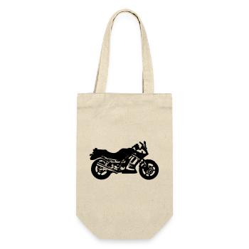 Motorrad , Ninja , Japan , Rennmaschine , (25) - Geschenkbeutel für Flaschen - Natur - Vorne
