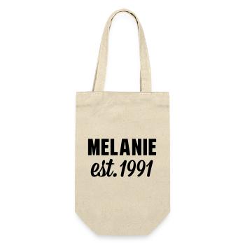 Melanie est 1991 - Geschenkbeutel für Flaschen - Natur - Vorne