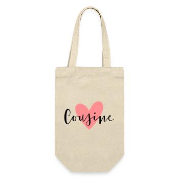 Cousin heart love family gift - Gift Bag for Bottles - nature - Front