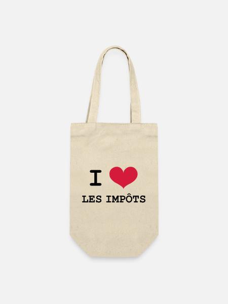 Ich liebe Steuern - Geschenkbeutel für Flaschen - Natur