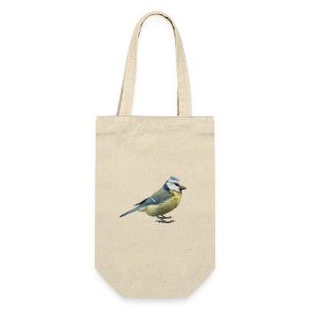 Vogel Blaumeise - Geschenkbeutel für Flaschen - Natur - Vorne
